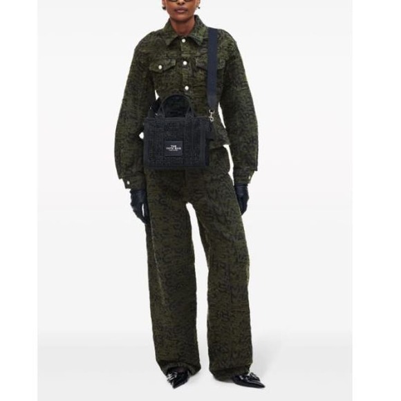 NWT! Marc Jacobs The MINI Crystal Canvas Tote bag BLACK - Picture 13 of 13